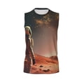 thumbnail image 6 of Lsque Astronaut On Mars A Print Men's Cotton Blend Sleeveless Muscle Shirts (S-3XL)- Moisture Wicking, Odor Protection, UPF 30+,X-Large, 6 of 8
