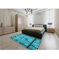 thumbnail image 4 of Ahgly Company Indoor Square Patterned Dark Cyan Green Area Rugs, 8' Square, 4 of 6