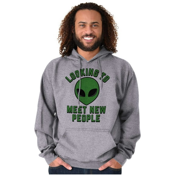 Funny Nerdy Aliens UFOs Believers Unisex Plus Fleece Graphic Hoodie Brisco Brands 2X