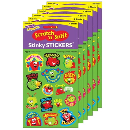 UPC: 0194629033997 | TREND Appealing Apples/Apple Mixed Shapes Stinky Stickers 60 Per Pack 6 Packs