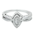 thumbnail image 2 of Dazzlingrock Collection Round White Diamond Marquise Shape Cluster Split Shank Engagement Ring for Women (0.25 ctw, Color I-J, Clarity I2-I3) in 925 Sterling Silver, Size 6, 2 of 5