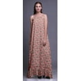 thumbnail image 3 of Bimba Chemise de Nuit Imprimée Feuilles Florales & Roses pour Femmes Robe Maxi à Bretelles Spaghetti Vêtements de Nuit Moyen, 3 of 5