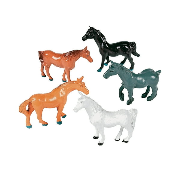 Vinyl Horses (2Dz) Toys 24 Pieces