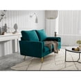 thumbnail image 4 of Pemberly Row 58" Upholstered Modern Velvet & Metal Loveseat in Blue, 4 of 11