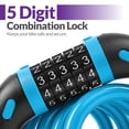 thumbnail image 2 of Fosmon 4ft Bike Lock Cable, Bike Locks Heavy Duty Anti Theft 5-Digit Combination Lock, Bicycle Lock Cable with Mounting Bracket for Ebike Scooter,Blue, 2 of 5