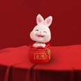 thumbnail image 3 of WLPZXP Chinese Resin Statues Figurine Sculpture, Tabletop Desk Decoration Car Dashboard Pink Lucky, 3 of 6