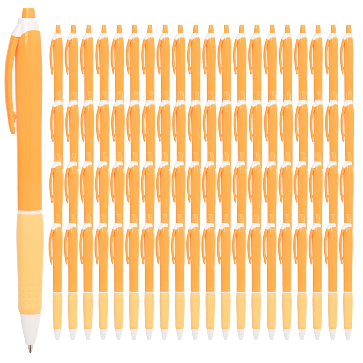 100 Pack Retractable Ballpoint Pens Lot Medium Point Black Ink Pens Bulk Click Pens For Journal Notebook Writing Office Supplies Simply Genius 