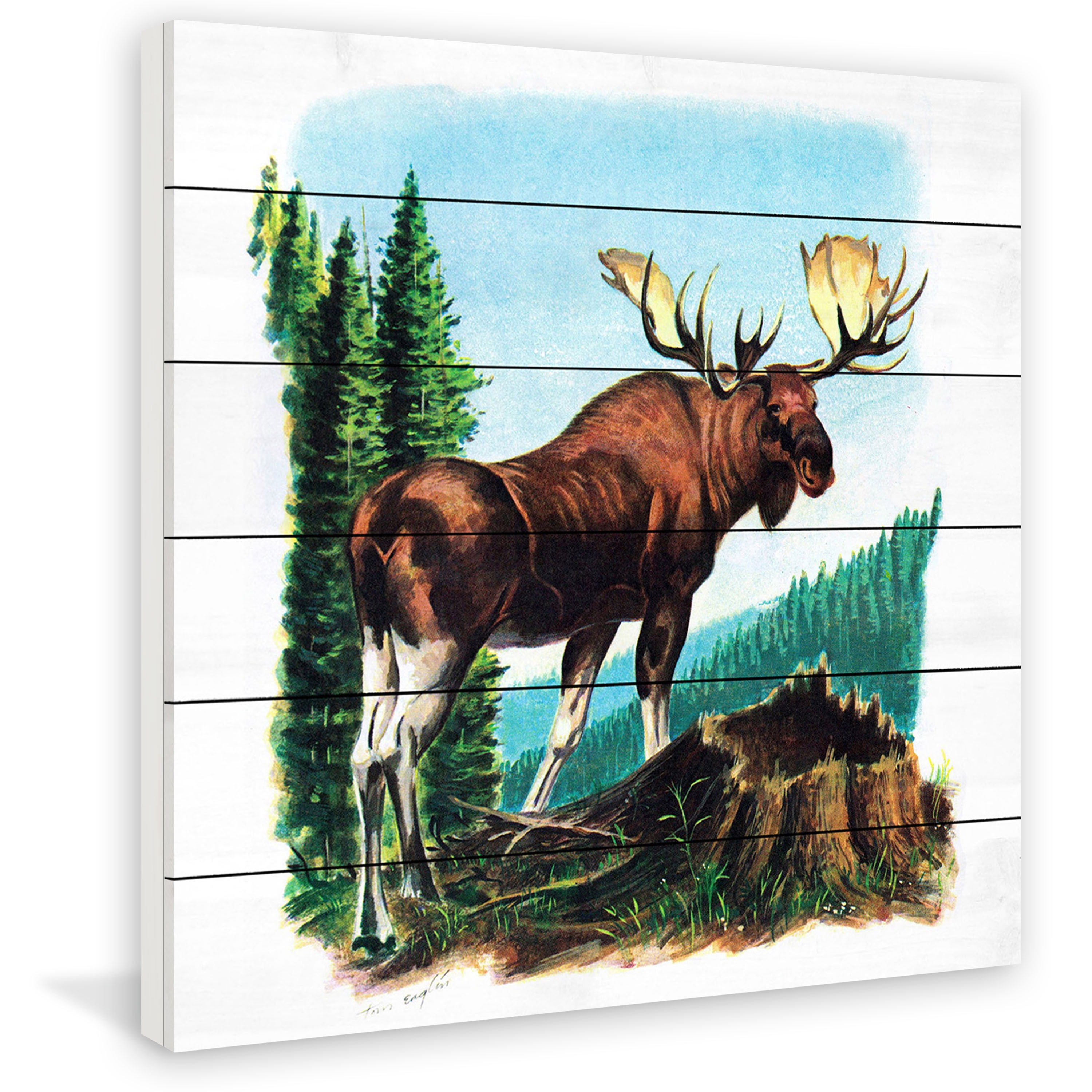 Marmont Hill "Twig Eater" Painting Print on White Wood
