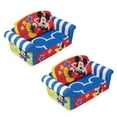 thumbnail image 1 of Marshmallow Furniture 2 Pack Kids 2-in-1 Flip Open Foam Sofa Bed, Mickey Mouse, 1 of 12