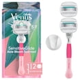 thumbnail image 1 of Venus SensitiveGlide Women’s Razor for Sensitive Skin, 2 Refill Razor Cartridges, 1 Reusable Metal Handle and Shower Holder, Aloe Bloom Scented, 1 of 13