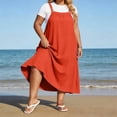 thumbnail image 4 of XiYing Robes pour Femmes, Robe Maxi Décontractée de Mode pour Femmes Grande Taille à Encolure Carrée avec Boutons, Bretelles, Dos Plissé et Détails de Buste,, 4 of 8