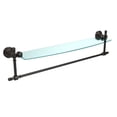 thumbnail image 5 of Retro Wave Collection Glass Vanity Shelf with Integrated Towel Bar - Matte Black / 18 Inch, 5 of 7