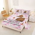 thumbnail image 2 of Erosebridal Kids Girls Capybara Full Size Sheets, Bowknot Flower Bed Sheets, 4 Pieces, 2 of 5