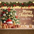 thumbnail image 2 of Gold Silver Theme Christmas Banner Red Bow Design New Year Banner Snowflake Pattern Christmas Tree Decor Holiday Banner for Christmas Party New Year Celebration Home Decoration, 2 of 8
