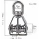 thumbnail image 2 of Paquete de 1 polea doble M50, bloques de carcasa, cuerda de alambre, polea de elevación, rodillo portador de polea, acero inoxidable 304, carga máxima: 400kg, 2 of 5