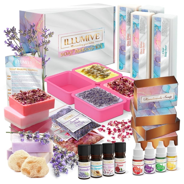 Kit para Hacer Jabones Illumive con Glicerina y Manteca de Karité con Moldes