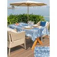 thumbnail image 5 of Outdoor Tablecloth with Umbrella Hole for Patio/Picnic/Party/Camping, Nautical Coastal Waterproof Table Cloth Rectangle Table Cover Washable, Summer Ocean Anchors Rudder Retro Blue (60"x 84"), 5 of 9