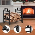 thumbnail image 4 of Support pour Bûches de Bois, Porte-Bûches en Fer Forgé pour Foyer, Bac de Rangement Robuste pour Bûches pour Accessoires de Poêle de Foyer Intérieur Extérieur - Construction Parfaite - Aucune Vis à Installer, 4 of 9