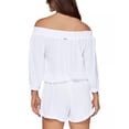 thumbnail image 2 of Juniors' West Coast Off-The-Shoulder Romper Cover-Up White M, 2 of 4