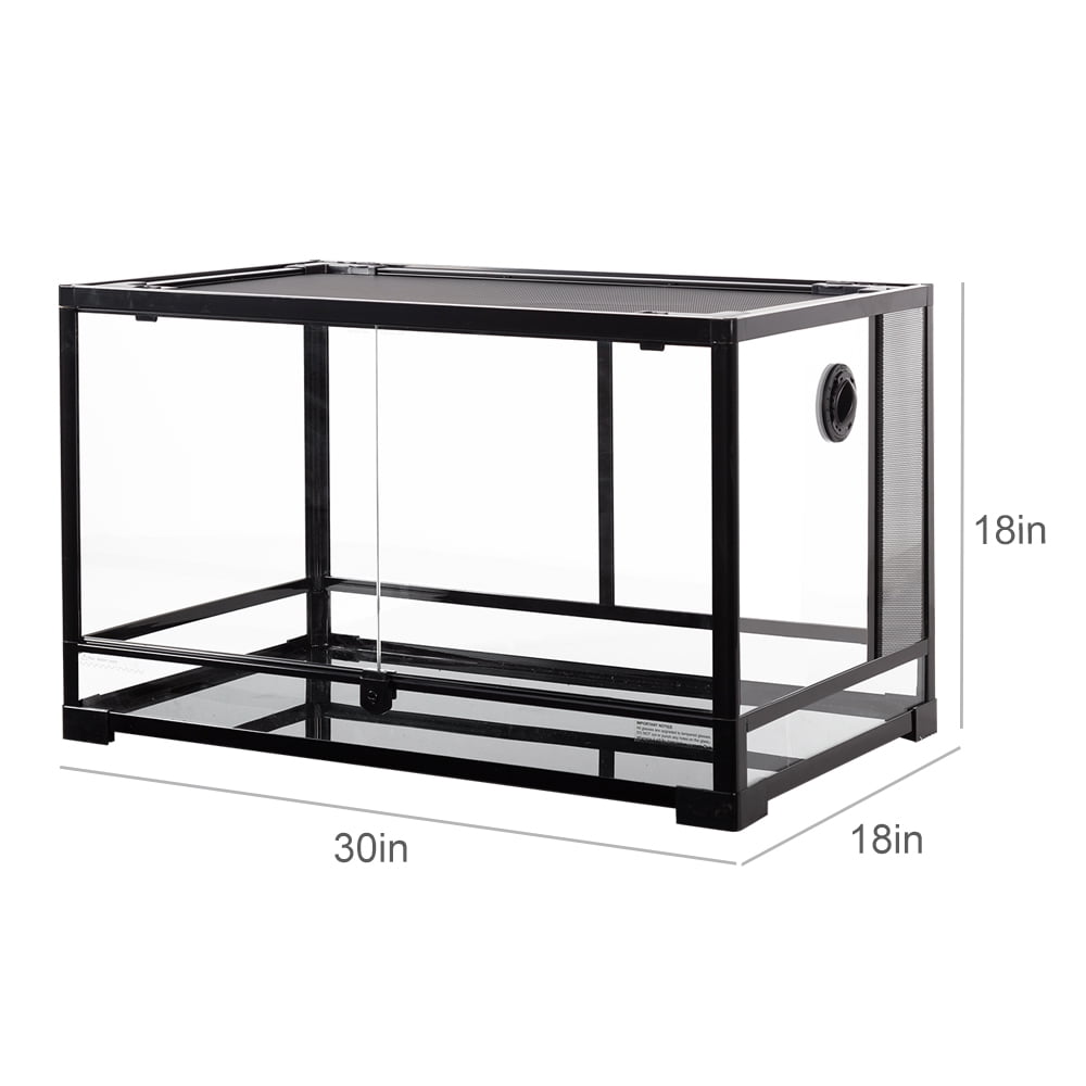 Guzzlo Tempred Glass Reptile Tank 40 Gallon, Black