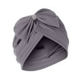 thumbnail image 2 of Sun Hats for Women Women Solid Bowknot India Muslim Ruffle Chemo Hat Headwear Head Wraps Turbans Beanie Cap Headwraps Hats for Women, 2 of 5