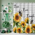 thumbnail image 3 of Shower Curtain, Sunflower Farmhouse Floral Bee Waterproof Shower Curtain Set with Hooks for Bathroom Showers,Stalls and Bathtubs,72x72In Classical Grey Plaid, 3 of 9