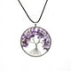 thumbnail image 1 of Zhuge Collar con colgante de árbol de la vida para hombres y mujeres, accesorios de collar hechos a mano, collar de árbol de la vida de cristal de piedra natural (púrpura, cuerda de cuero), 1 of 4