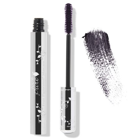 100% PURE Ultra Lengthening Mascara Dramatic Intense Volume & Length Natural Fruit Pigmented Voluminous Eyelash Makeup No Clumping, Smudging or Flaking - Vegan, Blackberry Color - 0.35 oz