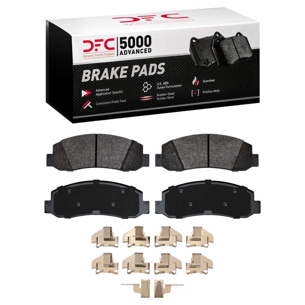 Dynamic Friction Company 1551-1069-01 DFC 5000 Advanced Brake Pads - Semi Metallic and Hardware Kit