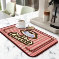thumbnail image 2 of Coffee Mat, Coffee Mug Vintage Design Coffee Bar Mat for Coffee Station Accessories and Organizer, Absorbent Dish Drying for Kitchen Counter, Coffee Bar Decor Coffee Machine Mat 19.5x12in, 2 of 7