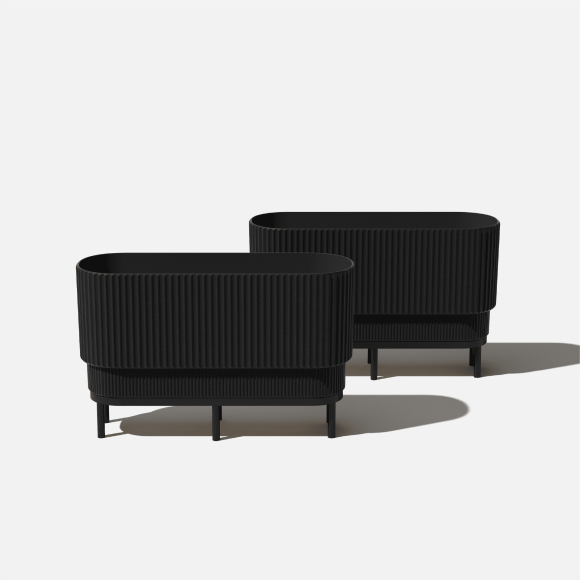 Veradek Demi Series Raised 30" Long Plastic-Stone Planter