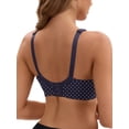 thumbnail image 3 of INSPIRE CHIC Women's Lace Polka Dots Crossover Wirefree Sleep Breastfeeding Soft Cup Maternity Nursing Bras S Dark Blue, 3 of 4