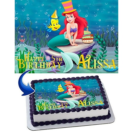 The Little Mermaid Birthday Cake Personalized Cake Toppers Edible