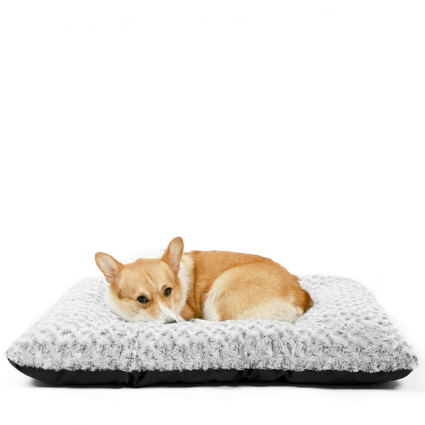 HACHIKITTY Dog Crate Bed Mat Tufted, Warm Plush Swirl Pads, Luxurious Cushion Medium and Large