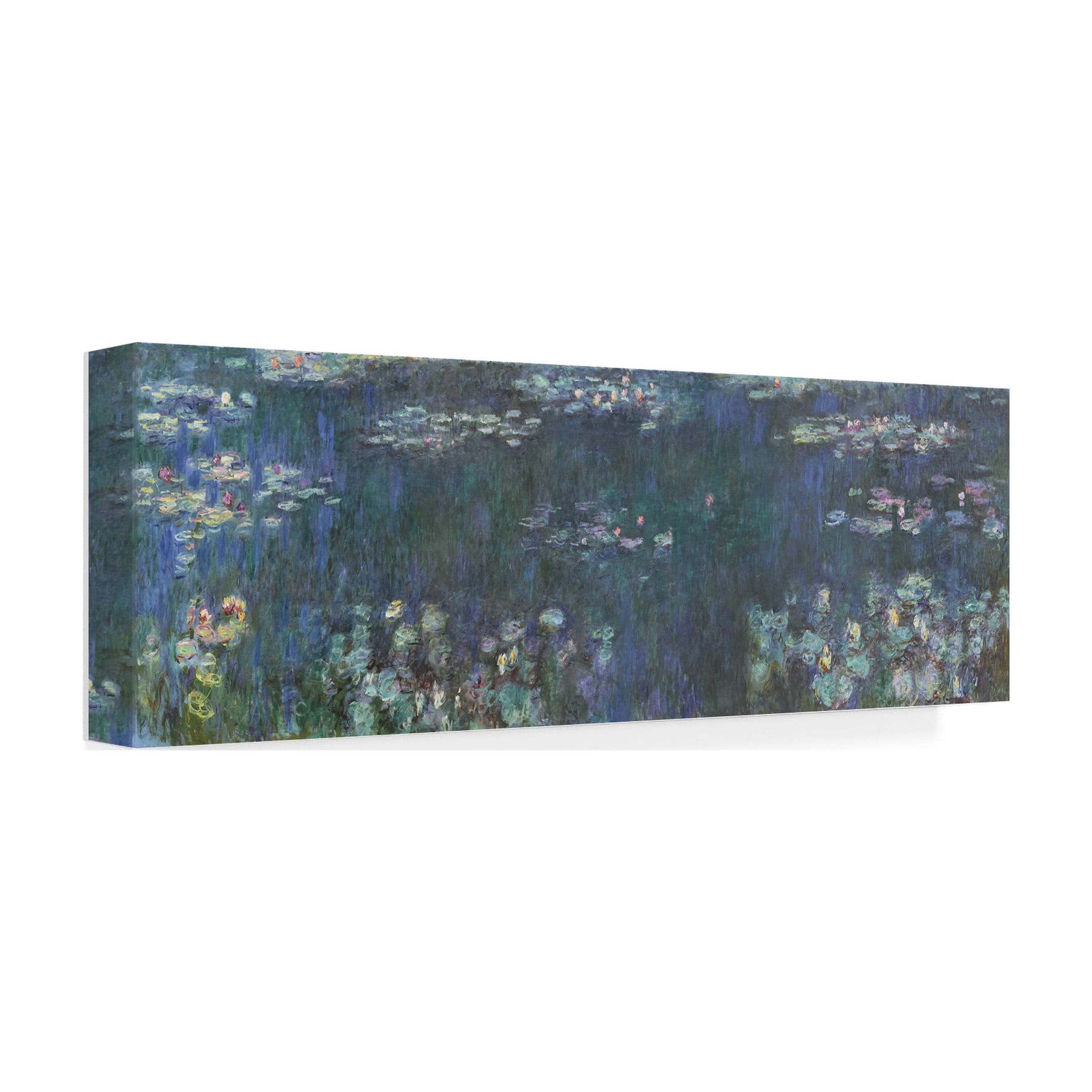 Monet 'The Water Lillies Green Reflections' Canvas Art