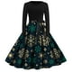 thumbnail image 4 of Vestido vintage con vuelo para mujer, vestido navideño sin mangas con encaje estilo retro para ama de casa, vestido de fiesta de noche, vestido de graduación a rayas de manga corta, 4 of 5