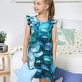 thumbnail image 4 of Balery Blue Kyanite Camisón de princesa para niñas, pijama de algodón con mangas abullonadas, suave y bonito.-XX-Large, 4 of 6
