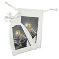 thumbnail image 2 of London Fabric Pouch Set of 2, Big Ben and Westminster Bridge at Night in UK Street River European Look, Small Drawstring Bag for Toiletries Masks and Favors, 9" x 6", Grey Yellow, by Ambesonne, 2 of 2