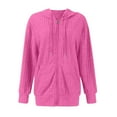 thumbnail image 4 of VISALY Womens Zip Up Hoodies Sweater Jacket Sweaters Long Sleeve Knitted Zip Up Hoodies Ribbed Pullover Loose Casual Sweatshirts with Pocket Comfy Sweaters Tunic Sweater Long Sleeve Sweaters Pink Xxl, 4 of 6