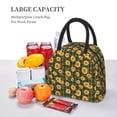 thumbnail image 5 of Rateoe Black Ink Green Plaid Sunflower Pattern Lunch Bag Women, Lunch Box, Lunch Bag, Small Leakproof Lunch Tote Large Capacity Reusable Insulated Cooler Lunch Container, 5 of 6