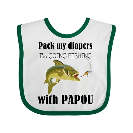 

Inktastic Fishing with Papou Boys or Girls Baby Bib