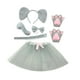 thumbnail image 3 of Accesorios para disfraz de elefante: orejas, diadema, pajarita, cola, nariz, diadema para el pelo. 6 piezas, 3 of 9
