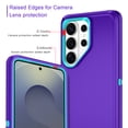 thumbnail image 3 of I-HONVA Compatible with Samsung Galaxy S26 Ultra Case,3-Layer Military-Grade Drop Protection Anti-Slip Bumper Rugged Shockproof Dustproof Protection Phone Case,Purple Green, 3 of 7