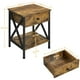 thumbnail image 3 of Set de 2pcs Mesitas de Noche de Estilo Industrial Mesa Auxiliar con Estante Mesa de Noche de Madera MDF para Salon Sofá Dormitorio Marrón Rústico, 3 of 5