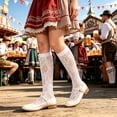 thumbnail image 2 of Yuanlong Womens Knee-High Socks Solid Lace Stockings Elegant Sheer Breathable Parties Daily Wear Hosiery, 2 of 4