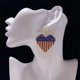 thumbnail image 4 of Pendientes Del Día de La Independencia, Diseño Patriótico En Forma de Corazón, Detalles de Diamantes de Imitación En Rojo, Blanco y Azul, Perfectos para Fiestas, Día de Los Caídos, Tamaño de 4 X 4 Cm, 4 of 6