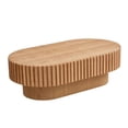 thumbnail image 3 of Tcbosik 43.7" Oval Coffee Table, Rustic Center Table with Pedestal for Living Room, Easy Assembly, Natural Ash, 3 of 10