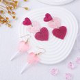 thumbnail image 4 of 2 pares de pendientes de corazón cuelgan lindos pendientes colgantes de amor pendientes de San Valentín accesorios de mujer, 4 of 7
