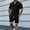 Black, variant on Mens Summer Casual Button Down Shirt and Shorts Set Short Sleeve 2 Piece Outfits Fashion Athletic Tracksuit Sweatsuit White 12