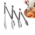 thumbnail image 1 of Pinzas de Cocina - Pinzas de Acero Inoxidable para Cocinar, Asar, Carbón, Barbacoa, Buffet (3 Piezas) (negro), 1 of 4